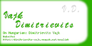 vajk dimitrievits business card